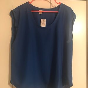 J Crew short sleeve blouse. NWT Royal Blue